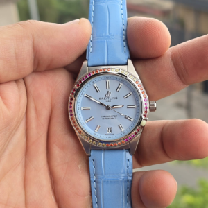 Breitling Chronomat Specific model features a light Blue Dial
