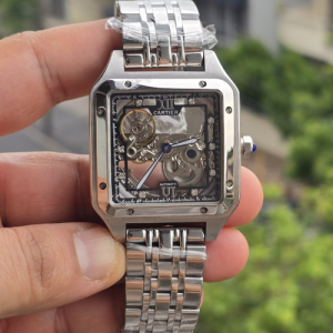 Cartier Santos de Skeleton Stainless Steel Automatic Men's Watch