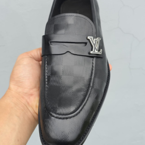 Louis Vuitton  Loafers with Silver-tone LV logo in BlacK
